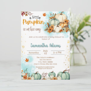 Invitación Una calabaza pequeña está en camino a Baby Shower