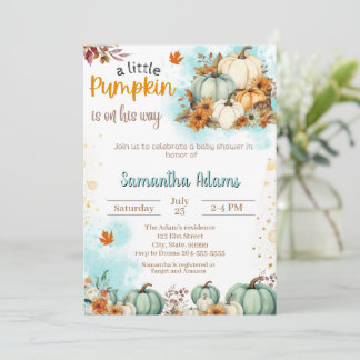 Invitación Una calabaza pequeña está en camino a Baby Shower