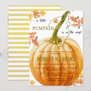 Invitación Una calabaza pequeña está en camino a Baby Shower