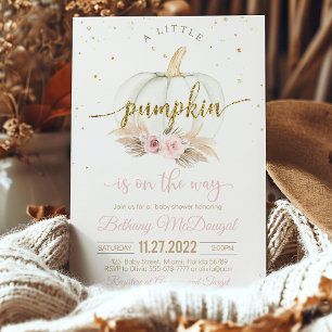 Invitación Una calabaza pequeña está en camino a la ducha de 