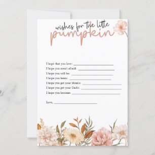Invitación Una calabaza pequeña está en camino   Deseos para 