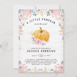 Invitación Una calabaza Rustica de Algodón Floral