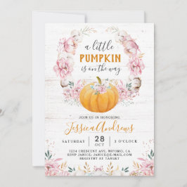 Invitación Una calabaza Rustica de Algodón Floral