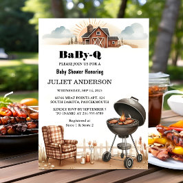 Invitación Una carne de filete de comida divertida Babyq Bbq 