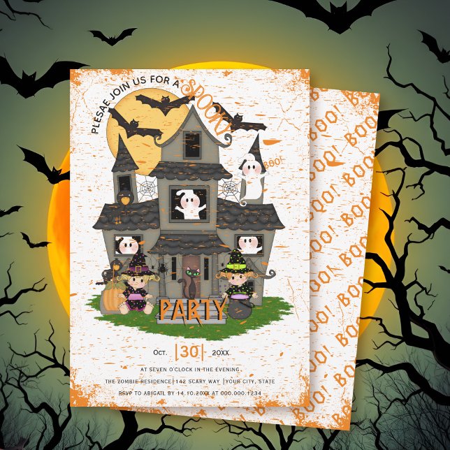 Invitación Una casa encantada con la fiesta de Halloween de l (Subido por el creador)