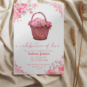 Invitación una celebración de la cesta de amor con una ducha 