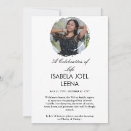 Invitación Una Celebración de la Vida Foto Grande y Cita o Sa