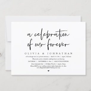 Invitación Una celebración de nuestro eterno y Boda Elopement