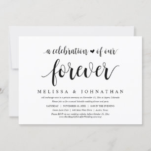 Invitación Una Celebración De Nuestro Futuro, Boda Elopement