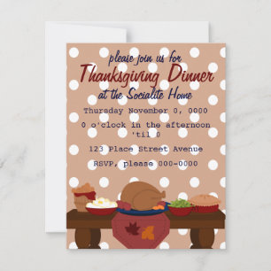 Invitación Una cena de Acción de Gracias dulce y sencilla