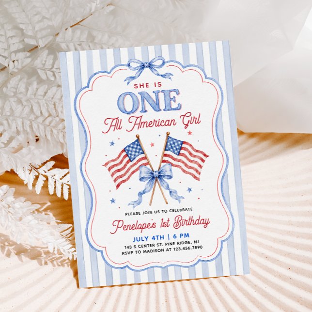 Invitación Una chica totalmente americana cumple 1 año (Subido por el creador)