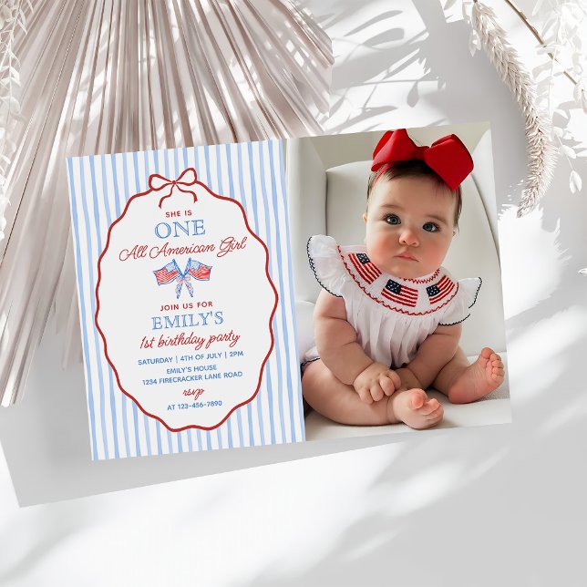 Invitación Una chica totalmente americana cumpleaños el 4 de  (Subido por el creador)