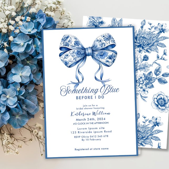 Invitación Una chinoiserie chinoiserie azul ducha de novia (Subido por el creador)