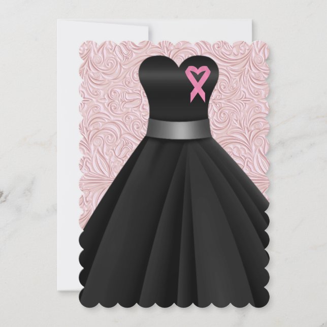 Invitación Una Cinta Rosa Elegante / Otra Ocasión (Anverso)
