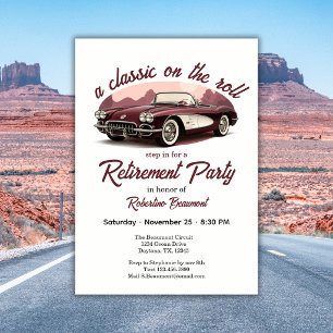 Invitación Una Clásica en la Fiesta de Retiro del Coche Retro