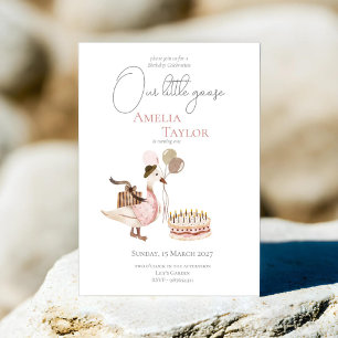 Invitación Una cuatricromía de ganso de cumpleaños silvestre