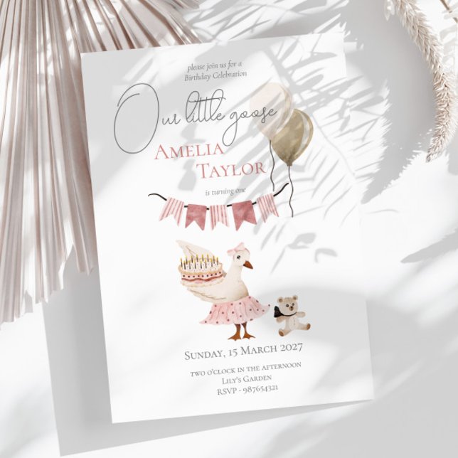 Invitación Una cuatricromía de ganso de cumpleaños silvestre (Subido por el creador)