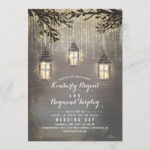Invitación Una cuerda rústica ilumina la boda de un país con 