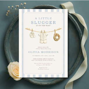 Invitación Una ducha de bebé de béisbol Little Slugger