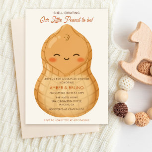 Invitación Una ducha de bebé para parejas Pequeño maní Baby S