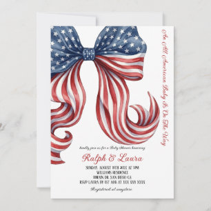 Invitación Una ducha de bebé totalmente americana patriótica