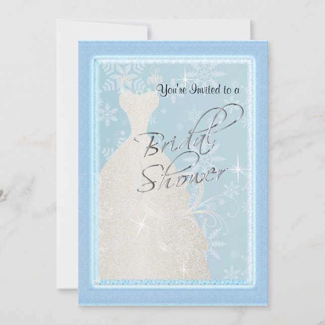 Invitación Una ducha de novia en invierno (Anverso)