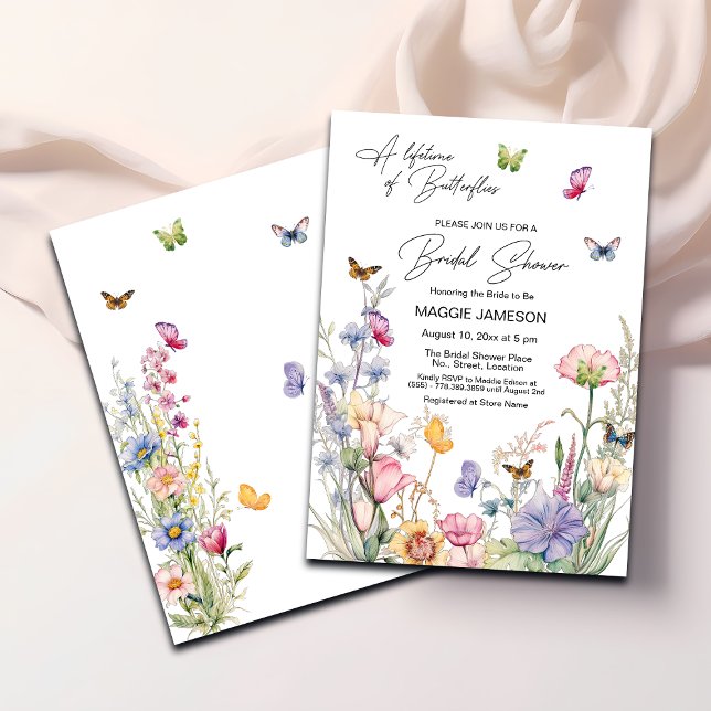 Invitación Una ducha de novias con flores silvestres de por v (Subido por el creador)