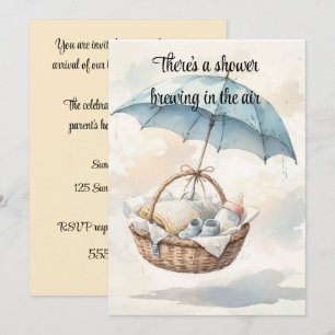 Invitación Una ducha está preparándose, bebé, descarga digita