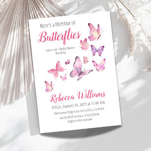 Invitación Una ducha marrón marrón de mariposa