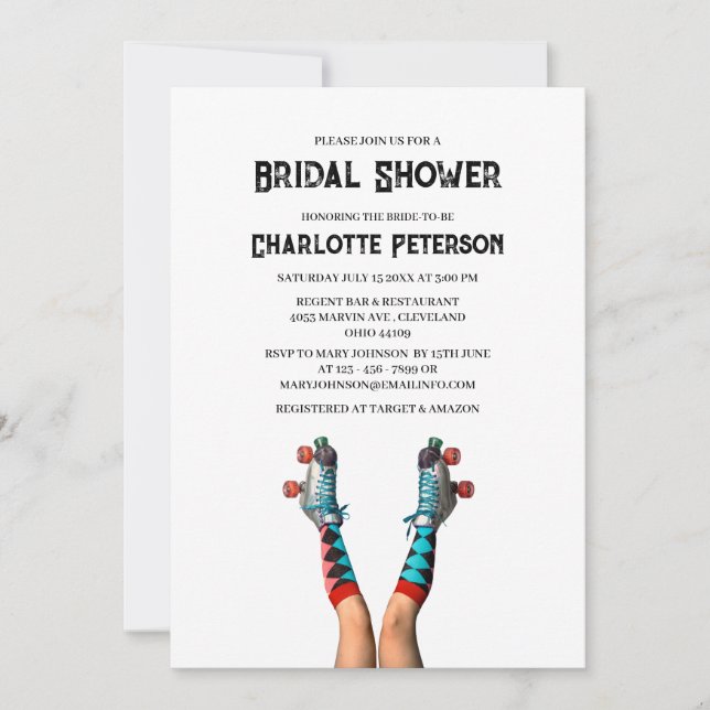 Invitación Una ducha nupcial inspirada en una disco (Anverso)