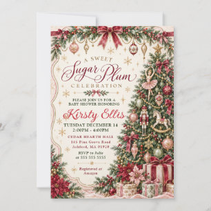 Invitación Una dulce celebración de shower de bebé Sugar Plum