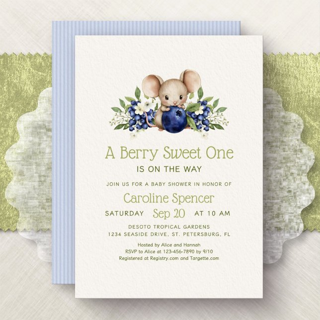 Invitación Una dulce de fresa para el bebé Cumpleaños de Blue (Subido por el creador)