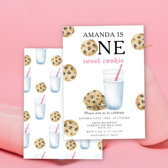 Invitación Una dulce galleta y leche para la primera cumpleañ (Subido por el creador)