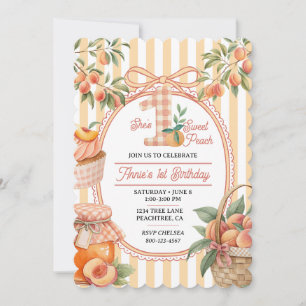 Invitación Una dulce niña de cumpleaños de melocotón dulce 1