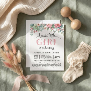 Invitación Una dulce niña está en camino Baby Shower