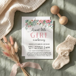 Invitación Una dulce niña pequeña está en camino a Baby Showe