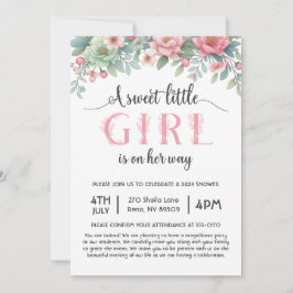Invitación Una dulce niña pequeña está en camino a Baby Showe