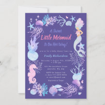 Una dulce sirenita morada Baby Shower para niña