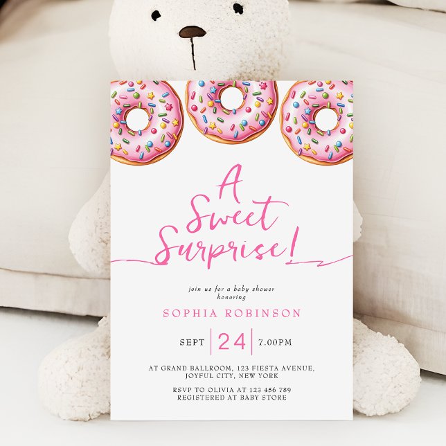 Invitación Una dulce sorpresa salpicó a los Chicas Baby Showe (Subido por el creador)