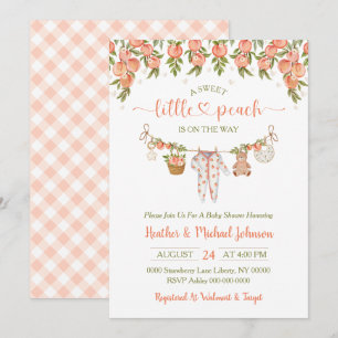 Invitación Una dulce y pequeña ropa tendida para bebé de melo