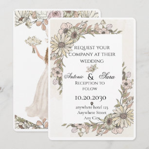 Invitación Una elegante ceremonia de boda adornada con flores