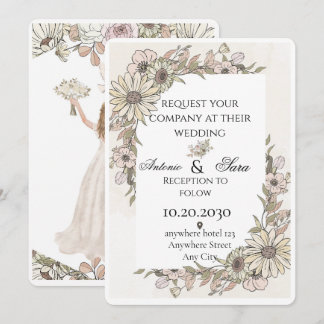 Invitación Una elegante ceremonia de boda adornada con flores