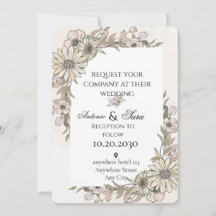 Invitación Una elegante ceremonia de boda adornada con flores