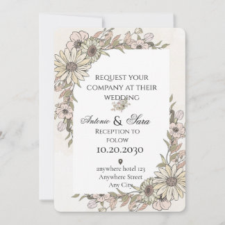 Invitación Una elegante ceremonia de boda adornada con flores