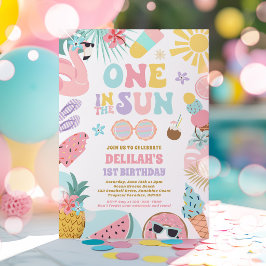 Invitación Una En El Sol Fiesta De Cumpleaños 1er Cumpleaños