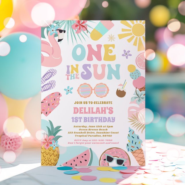 Invitación Una En El Sol Fiesta De Cumpleaños 1er Cumpleaños  (Subido por el creador)