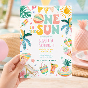 Invitación Una en el Sol Fiesta de Cumpleaños número 1 en la 