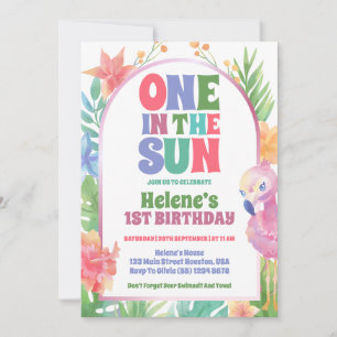 Invitación Una En El Sol Fiesta Tropical De Cumpleaños 1er Ve