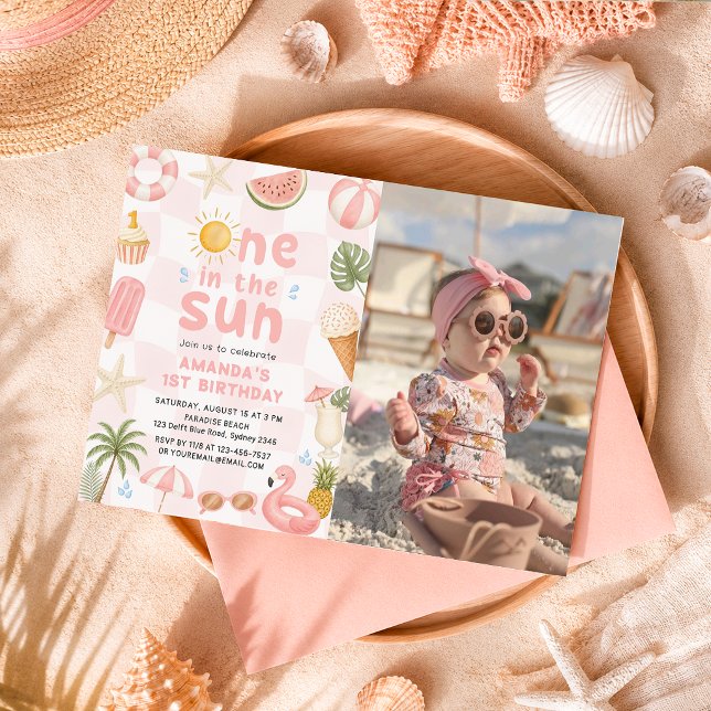 Invitación Una en la Playa de Sol Fiesta de Cumpleaños de Ver (Subido por el creador)