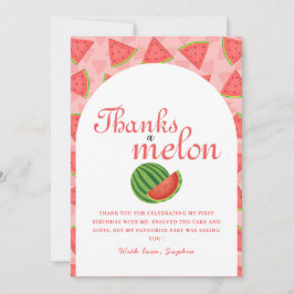 Invitación Una en Melón de Cumpleaños De Melón Gracias Tarjet